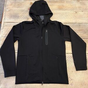 VRST Men's Pure Black Pinnacle Fleece Full Zip Hooded Jacket Size Small